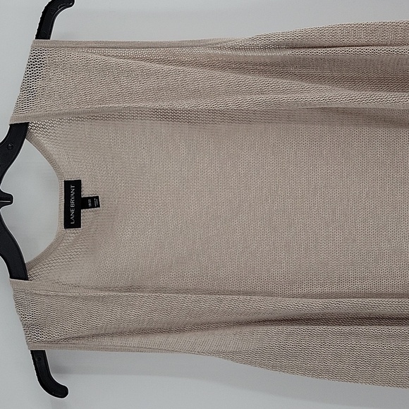 Lane Bryant Tan Knit Long Vest - Picture 3 of 16